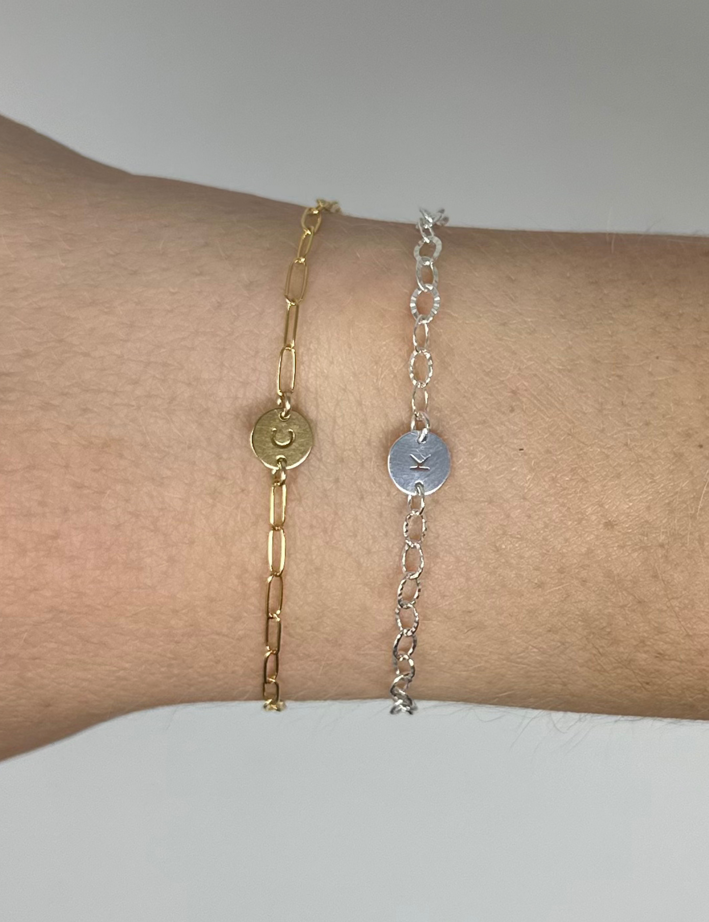 Gold Filled Letter Disc Charm