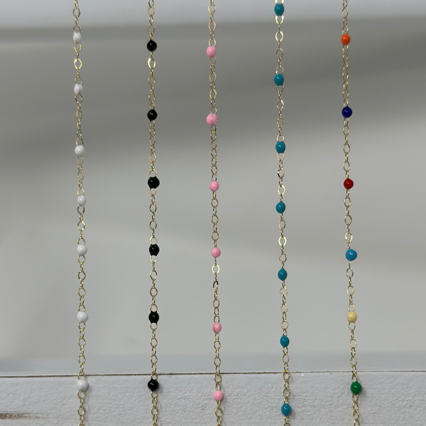 Gold Filled Blue Enamel Chain