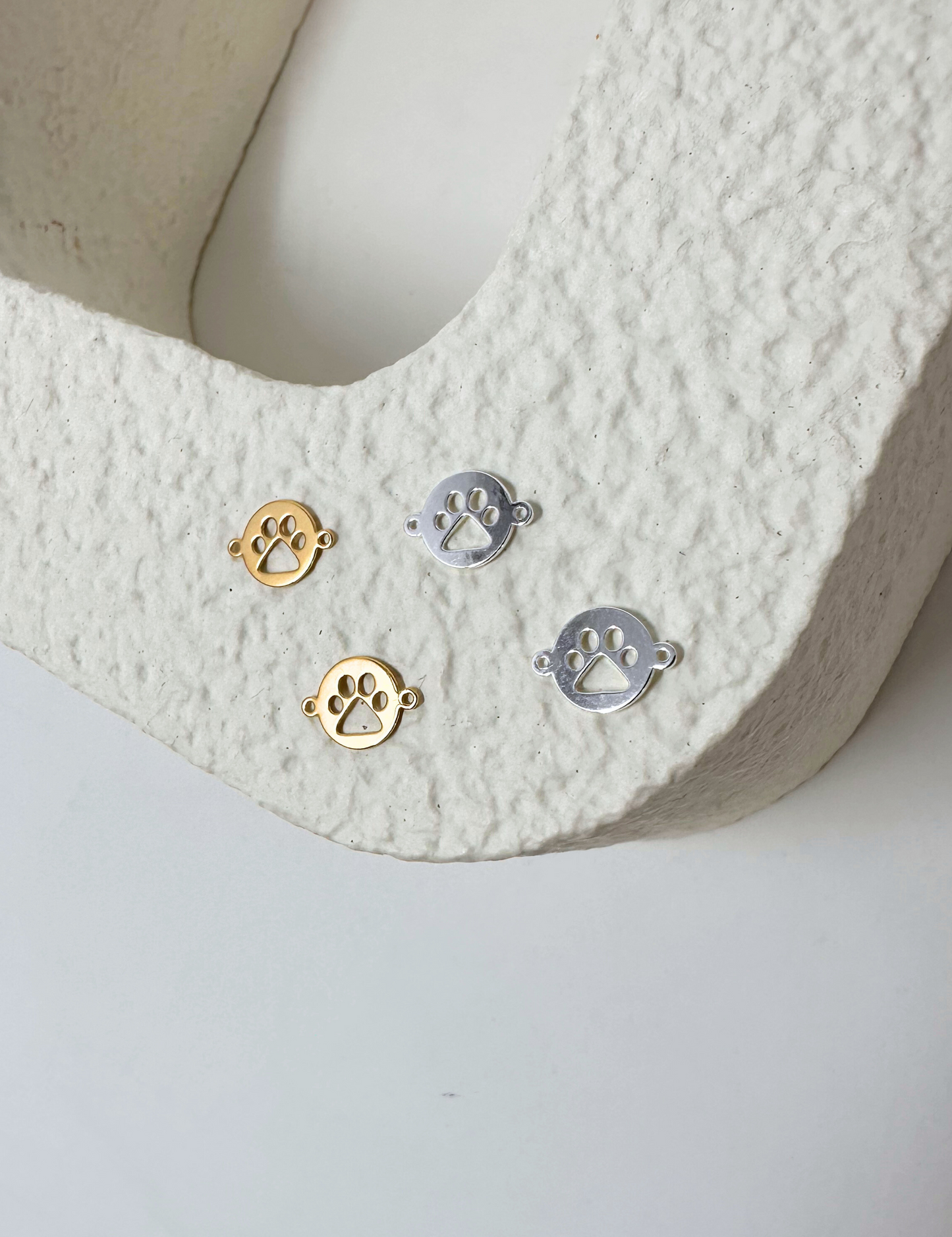 Sterling Silver Paw Print Disc Charm