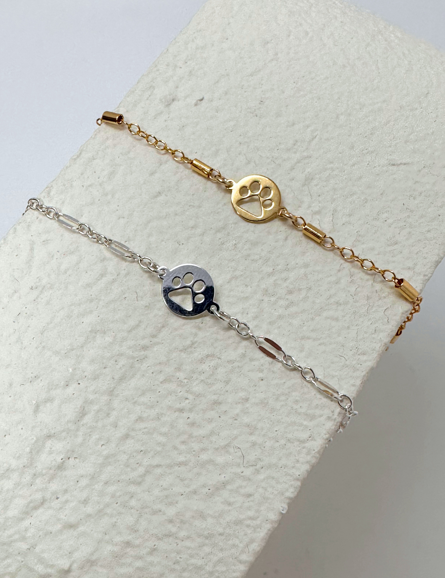 Sterling Silver Paw Print Disc Charm