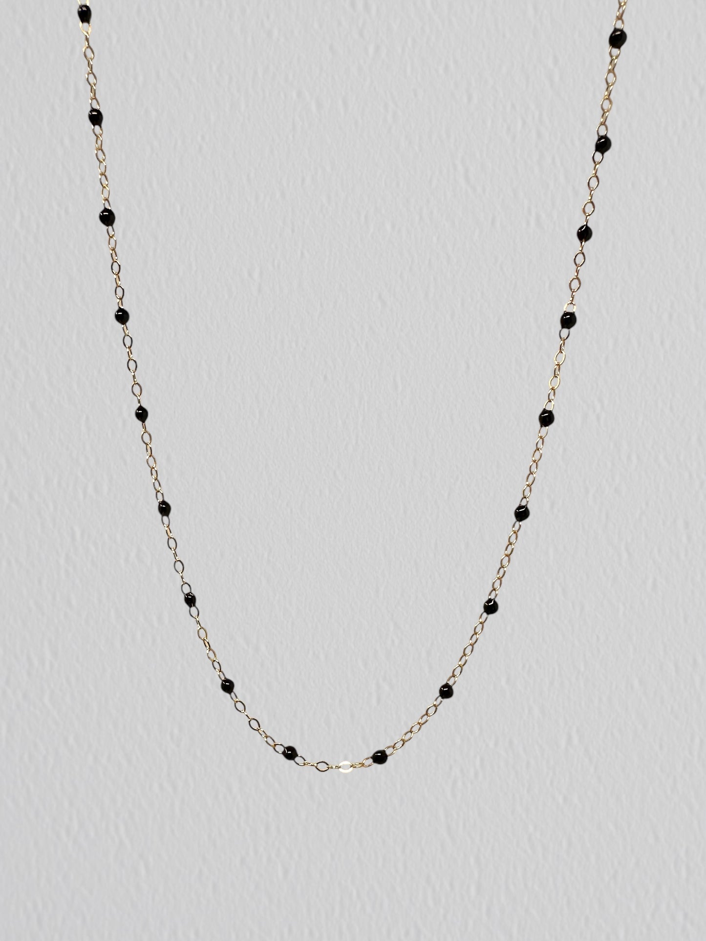 Gold Filled Black Enamel Chain