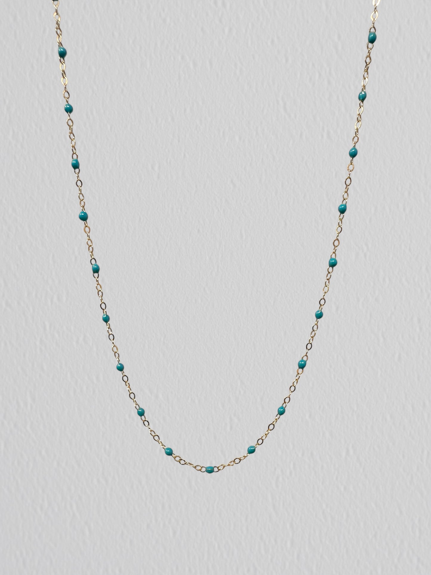 Gold Filled Blue Enamel Chain