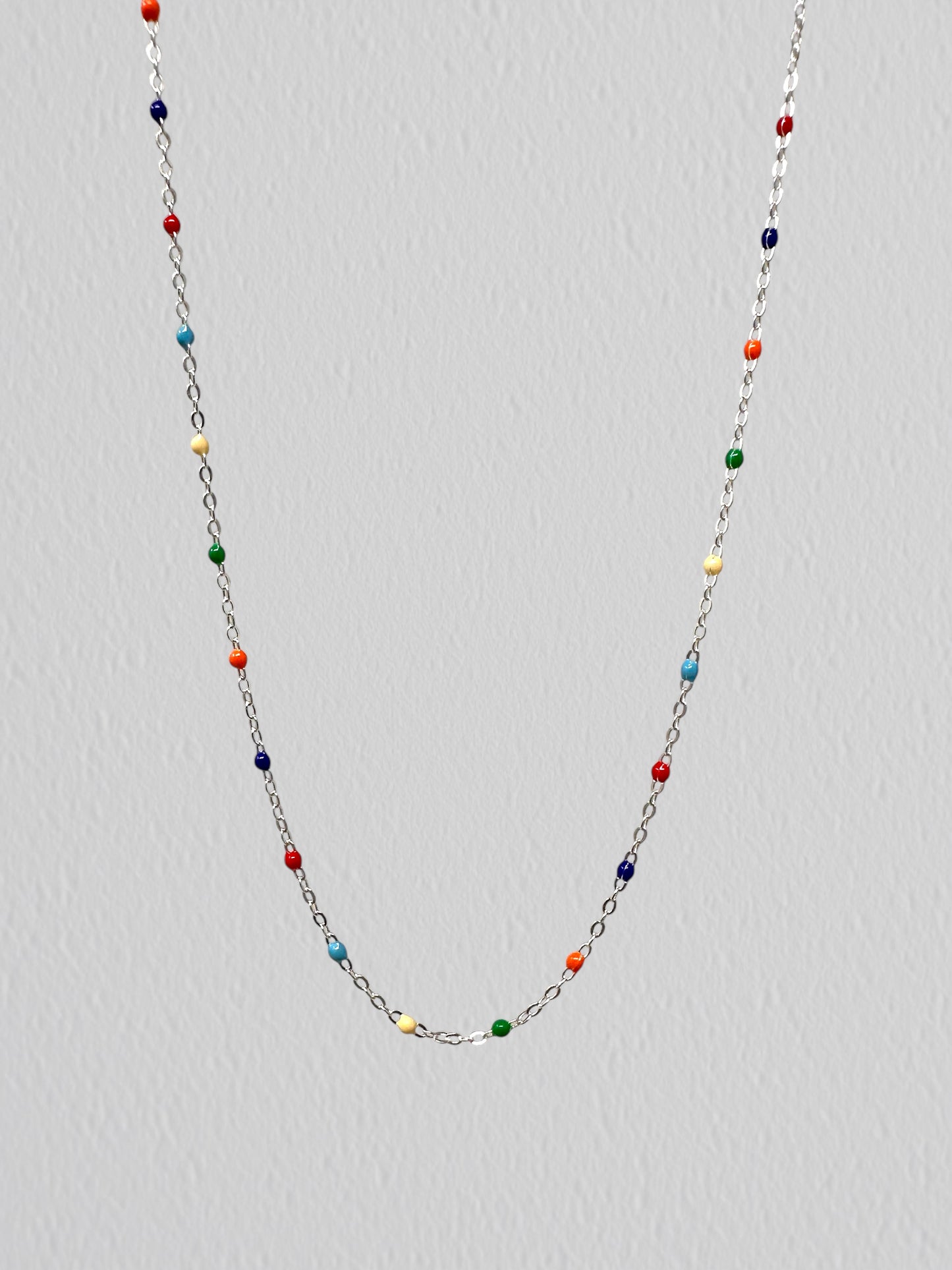 Sterling Silver Multi-Color Enamel Chain