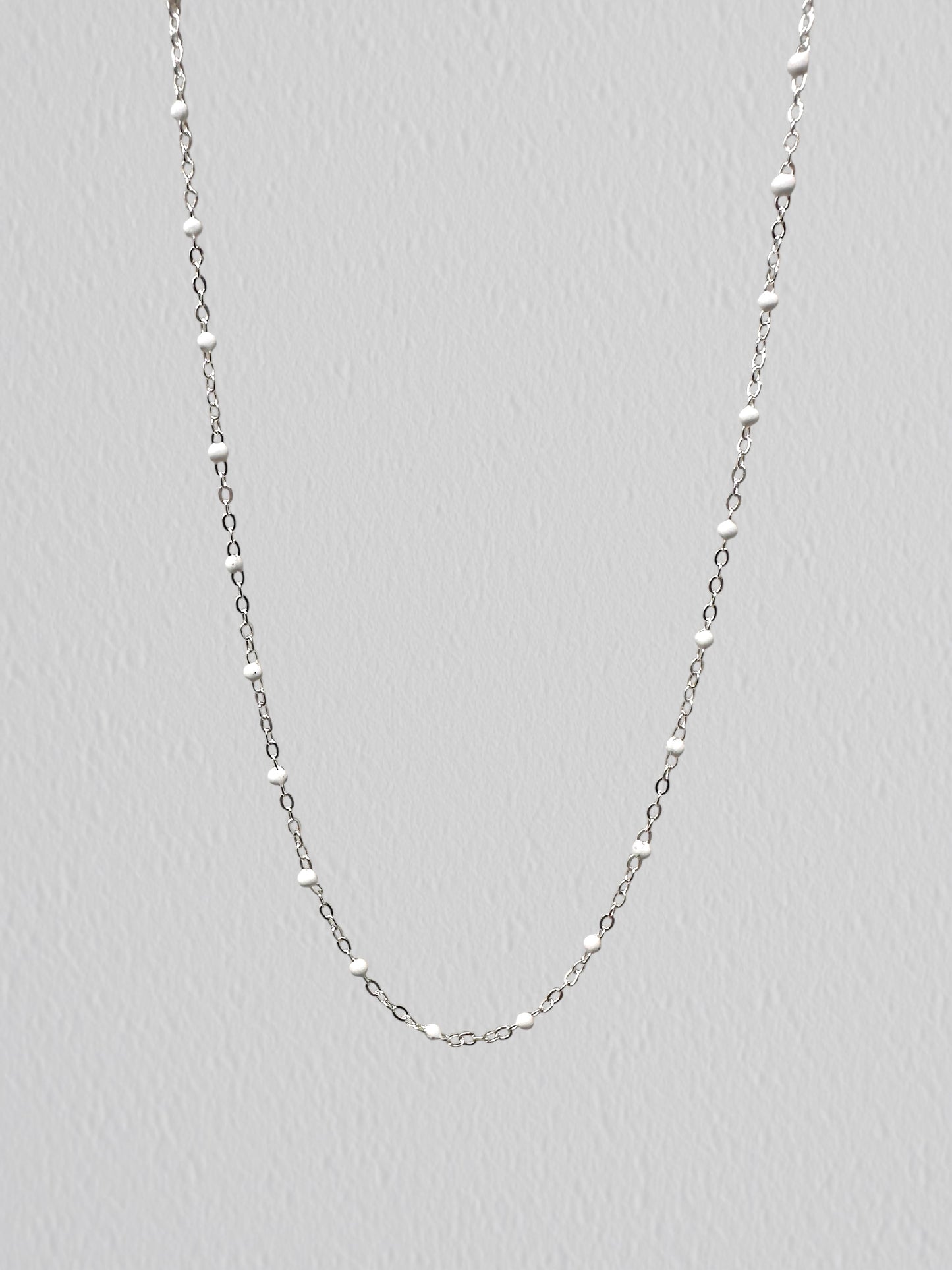 Sterling Silver White Enamel Chain
