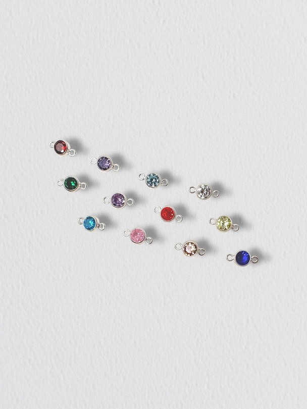 Birthstone Charm: 925 Sterling Silver