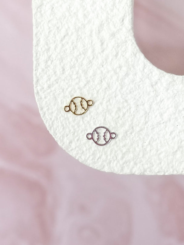 Baseball Connector Charm: 14k Gold Filled or 925 Sterling Silver