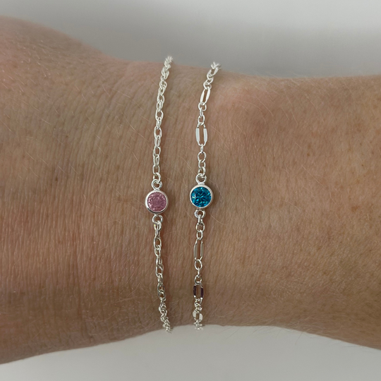 Birthstone Charm: 925 Sterling Silver