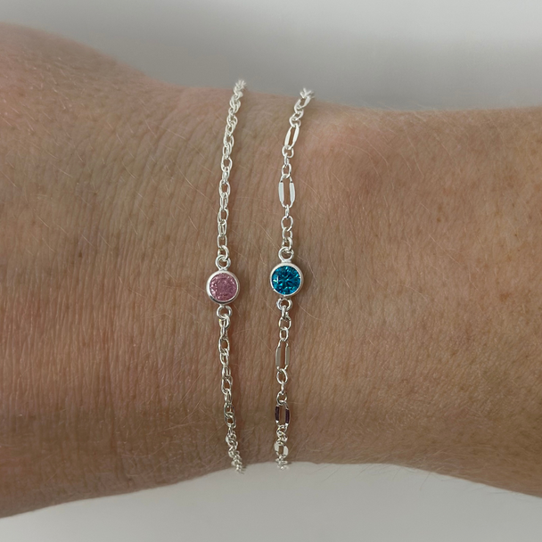 Birthstone Charm: 925 Sterling Silver