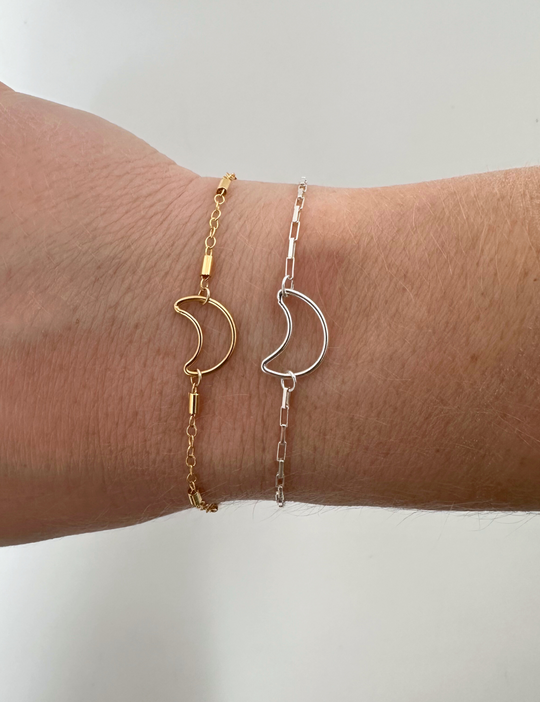 Moon Charm: 14k Gold Filled and 925 Sterling Silver
