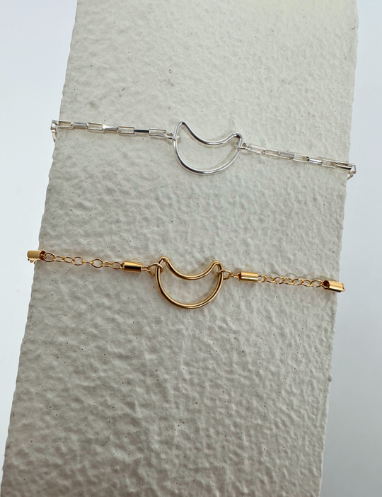 Moon Charm: 14k Gold Filled and 925 Sterling Silver