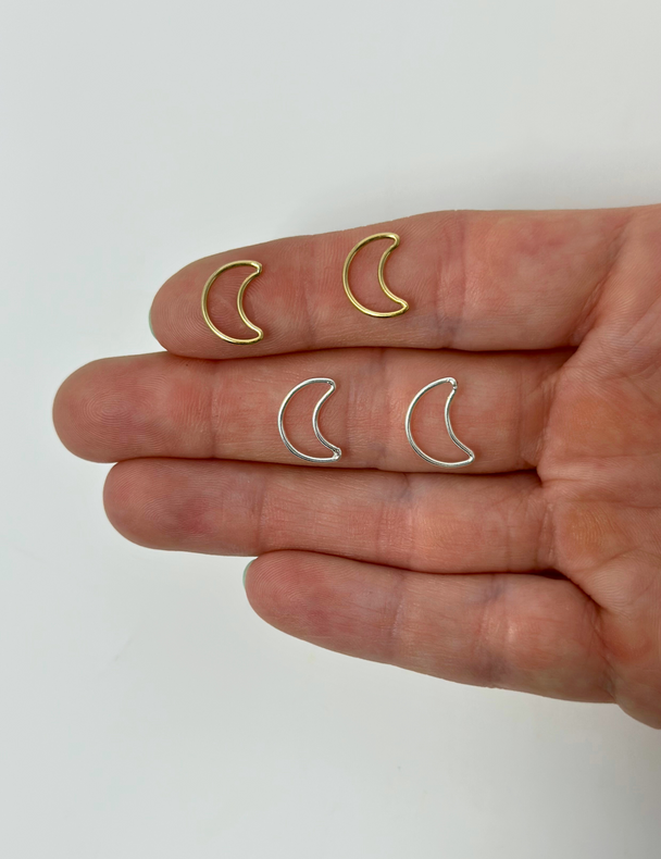 Moon Charm: 14k Gold Filled and 925 Sterling Silver