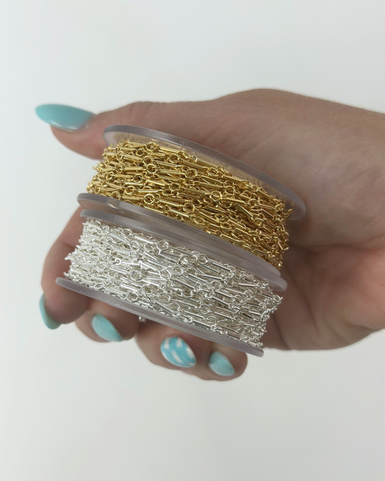 Tube Bar Chain: 14k Gold Filled or 925 Sterling Silver