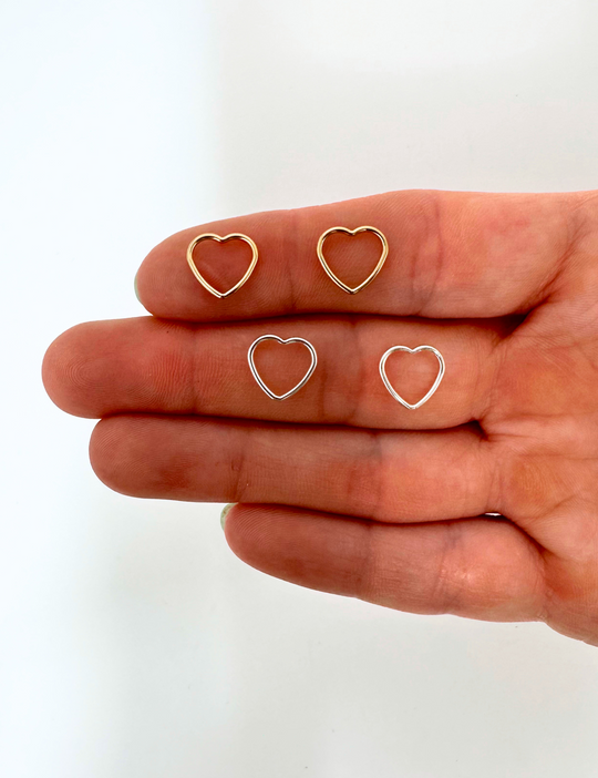 Heart Charm: 14k Gold Filled and 925 Sterling Silver