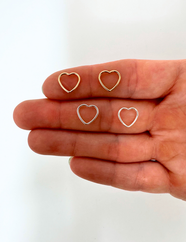 Heart Charm: 14k Gold Filled and 925 Sterling Silver