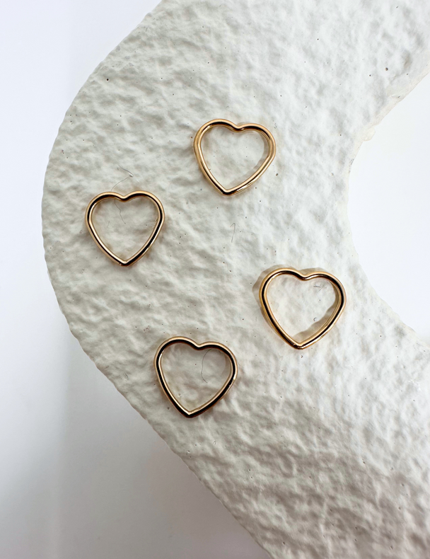 Heart Charm: 14k Gold Filled and 925 Sterling Silver