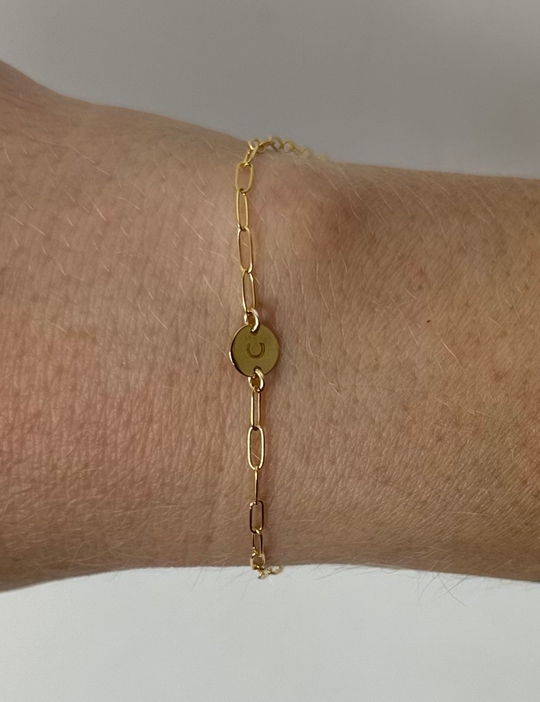 Letter Disc Charm: 14k Gold Filled