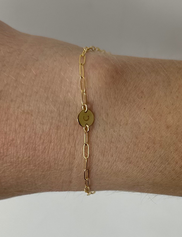 Letter Disc Charm: 14k Gold Filled