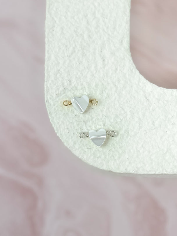 Pearl Heart Charm: 14k Gold Filled and 925 Sterling Silver