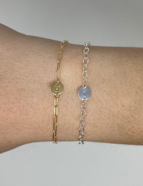 Letter Disc Charm: 14k Gold Filled