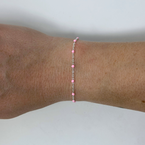 Sterling Silver Pink Enamel Chain