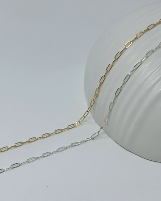 Large Paperclip Chain: 14k Gold Filled or 925 Sterling Silver
