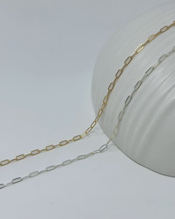 Large Paperclip Chain: 14k Gold Filled or 925 Sterling Silver