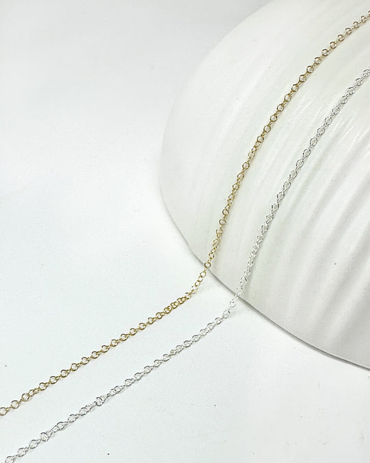 Cable Chain 1.5mm: 14k Gold Filled and 925 Sterling Silver