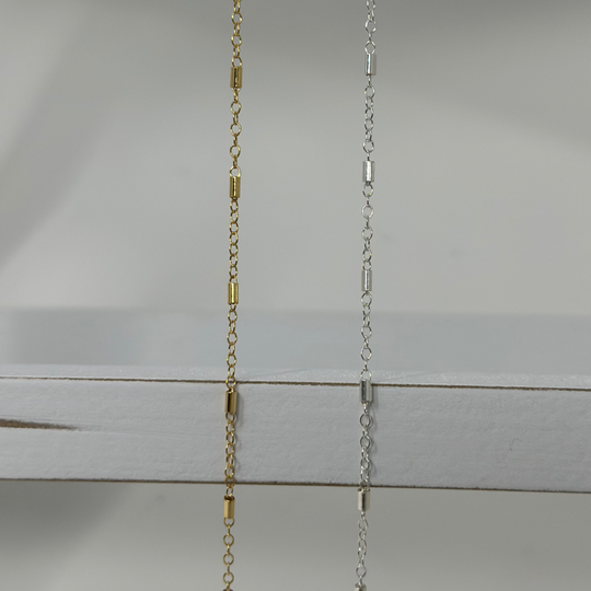 Bar Chain: 14k Gold Filled and Sterling Silver