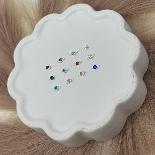 Birthstone Charm: 925 Sterling Silver