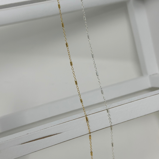 Bar Chain: 14k Gold Filled and Sterling Silver