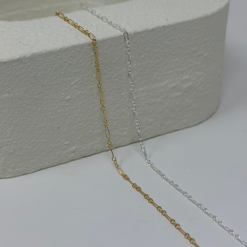 3+1 Chain: 14k Gold Filled and 925 Sterling Silver