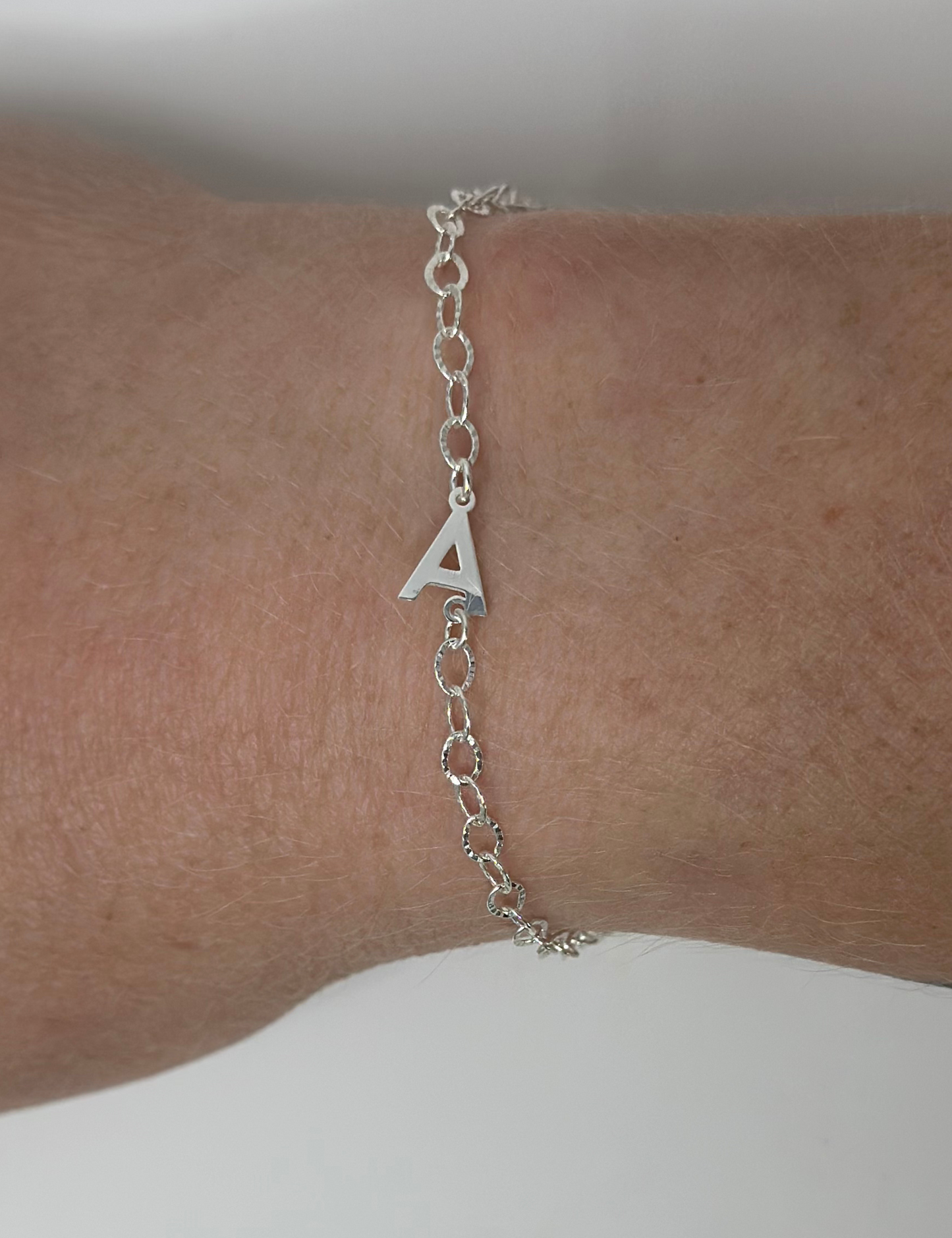 Sterling Silver Initial Connector Charm