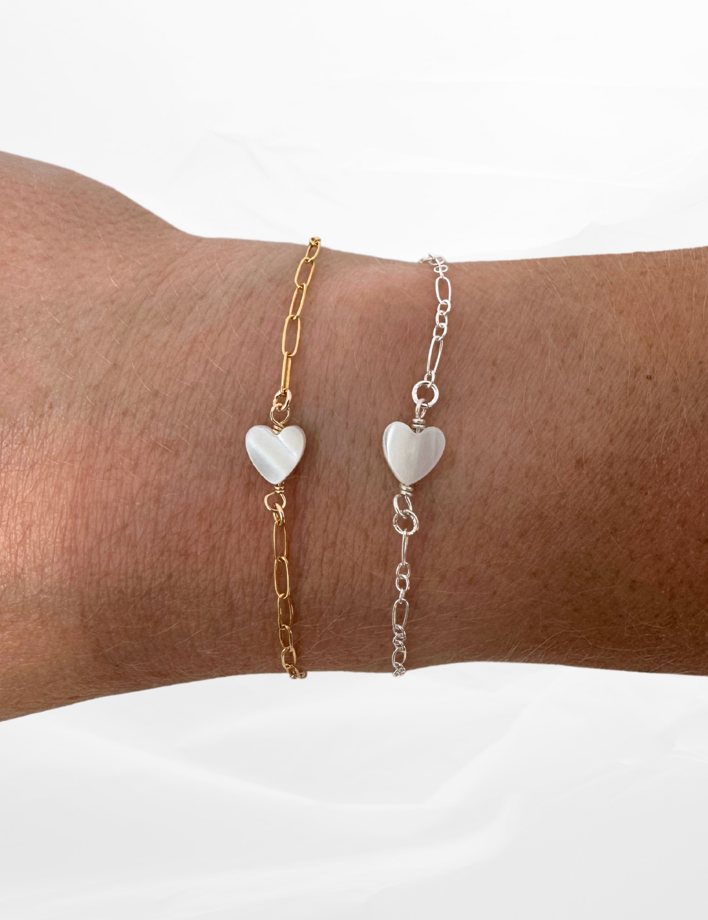 Gold Filled Pearl Heart Charm
