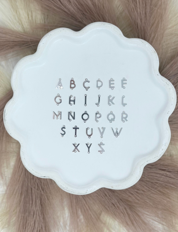 Alphabet Connector Charm: 925 Sterling Silver