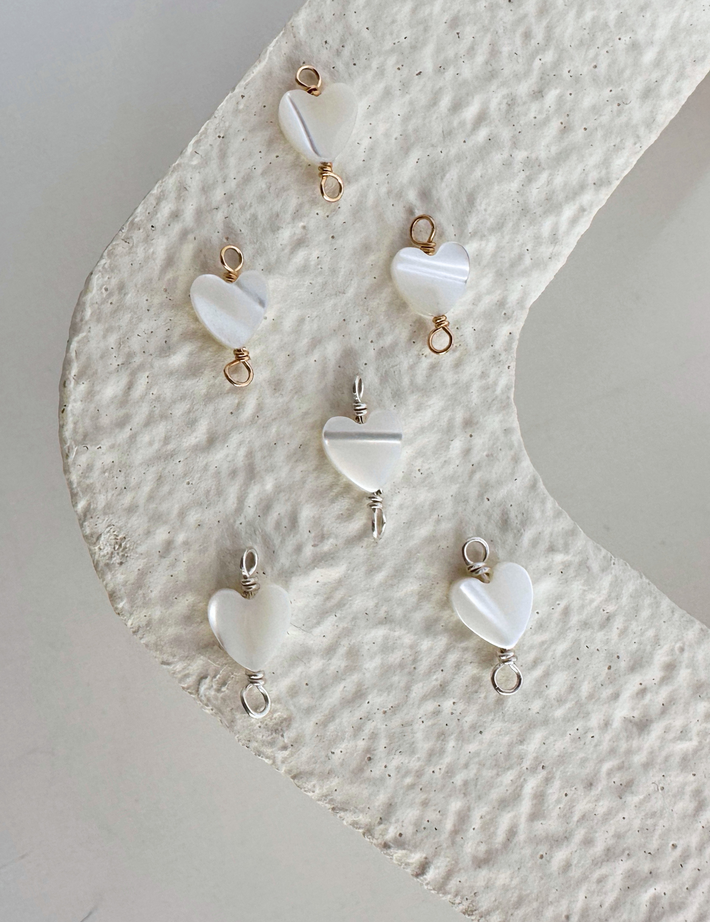 Gold Filled Pearl Heart Charm