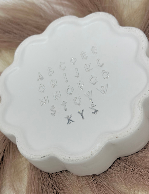 Alphabet Connector Charm: 925 Sterling Silver