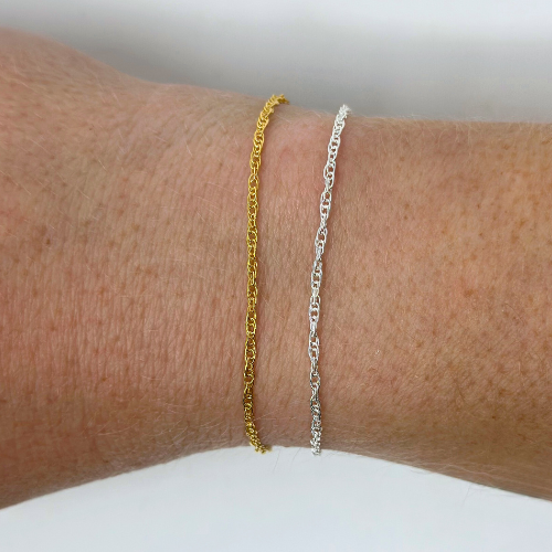 Rope Chain: 14k Gold Filled and Sterling Silver