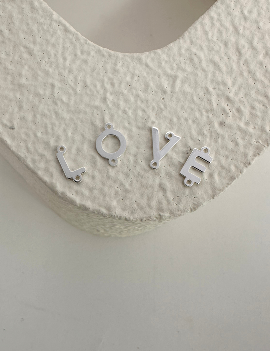 Alphabet Connector Charm: 925 Sterling Silver