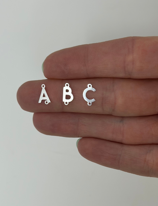 Alphabet Connector Charm: 925 Sterling Silver