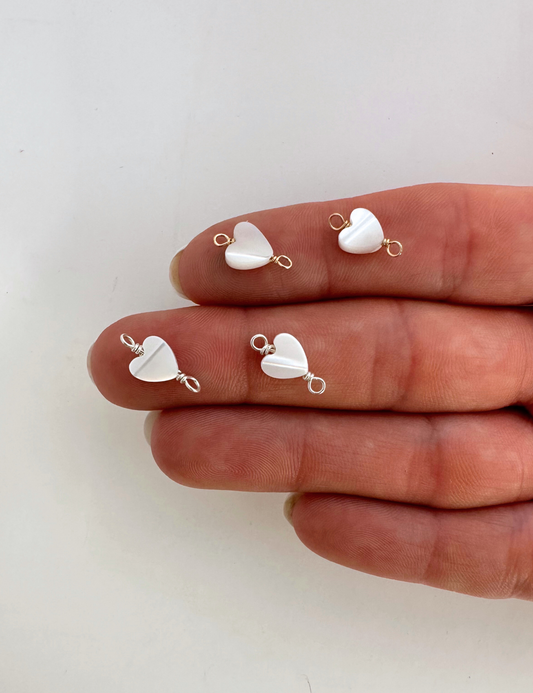 Gold Filled Pearl Heart Charm