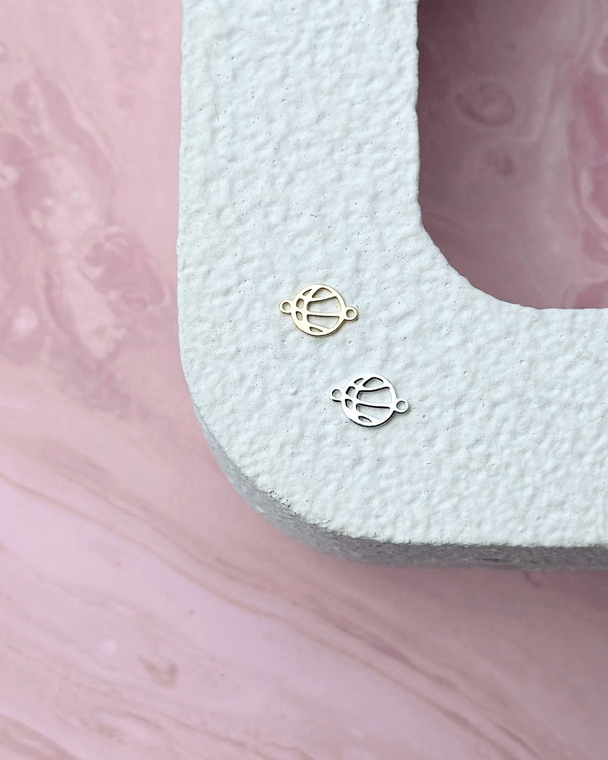 Basketball Charm: 14k Gold Filled or 925 Sterling Silver