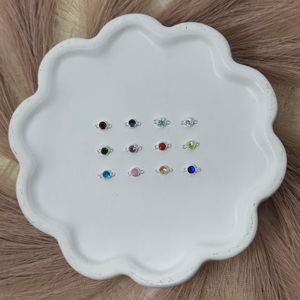 Birthstone Charm: 925 Sterling Silver