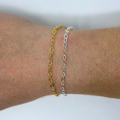 Diamond Cut Starburst Chain: 14k Gold Filled and 925 Sterling Silver