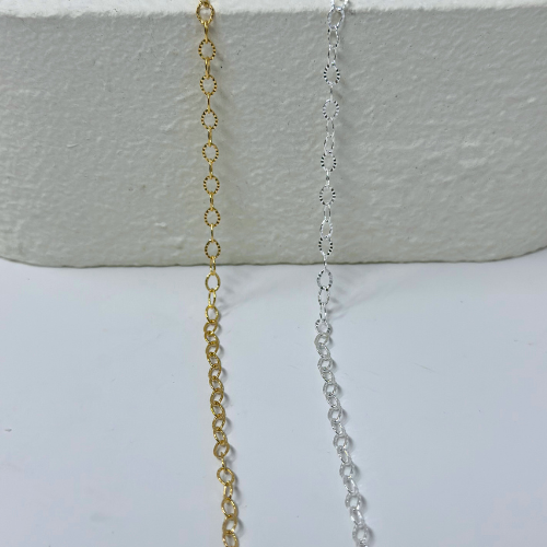Diamond Cut Starburst Chain: 14k Gold Filled and 925 Sterling Silver