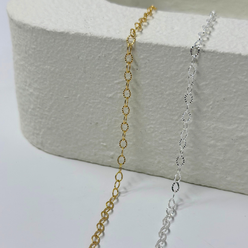 Diamond Cut Starburst Chain: 14k Gold Filled and 925 Sterling Silver