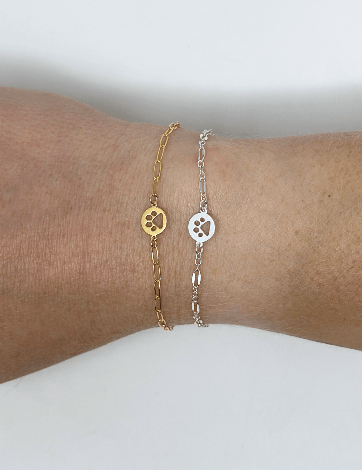 Paw Print Disc Charm: 14k Gold Filled and 925 Sterling Silver - ForeverFindingsCo