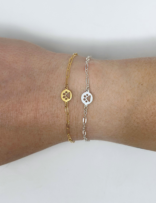 Paw Print Disc Charm: 14k Gold Filled and 925 Sterling Silver