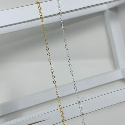 Diamond Cut Starburst Chain: 14k Gold Filled and 925 Sterling Silver