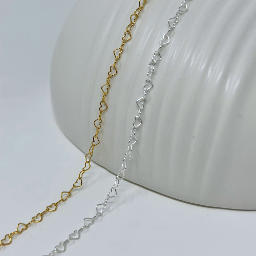 Heart Chain: 14k Gold Filled and Sterling Silver