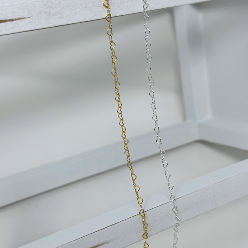 Heart Chain: 14k Gold Filled and Sterling Silver